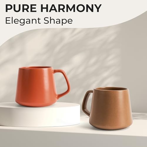 MIAMIO - Coffee Mugs Set of 4, Ceramic (14oz) - Luxe (Beige Pastel) - Image 6
