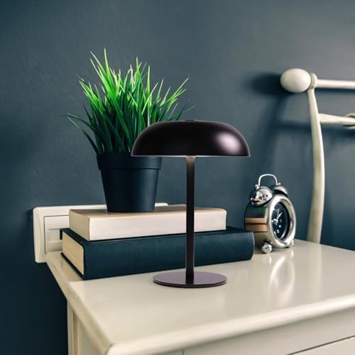 Cordless LED Mushroom Table Lamp, 5200mAh Battery, Dimmable 3 Color, Black - Image 5