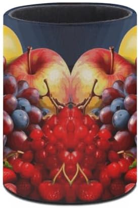 PU Leather Round Pencil Holder Fruits Pen Holder - Image 3