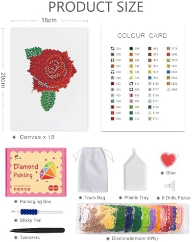 PeakLuv Small Diamond Art Kits Flowers Mini Diamond Painting Kit for Adults - Image 3