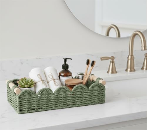 CubesLand Toilet Paper Storage Basket Organizer, Small Wicker Decor Basket - Image 6