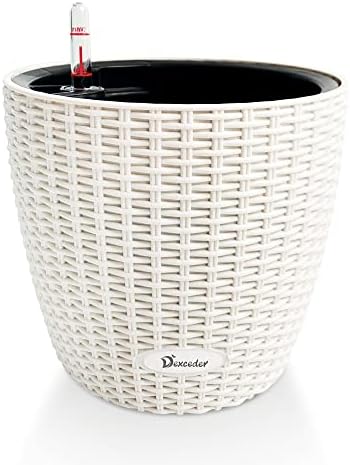 Dexceder 11x10 Self Watering Planter (Ivory White Rattan) by Dexceder