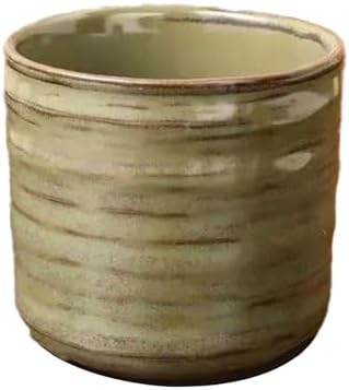 Vintage Ceramic Mug, Japanese Tea Cup 6oz Cup No Handle Drinking Cup for Espresso, Cortado, Matcha, Green Tea, Microwave and Dishwasher Safe, Kiln Transformation Cup (Vintage Green) by Unknown