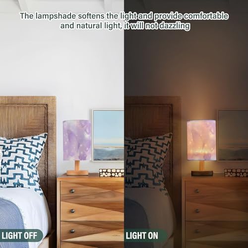 ALAZA Purple Butterflies Shiny Bedside Table Lamp with USB Port, Decor Bedside Lamp Desk LED Bulb Included, Small Nightstand Lamp for Bedroom Living Room - Image 6