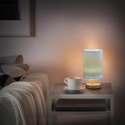 Light Sky Blue Pattern Bedside Table Lamp for Bedroom Small Lamps for Nightstand Lamp with USB Ports LED Table Lamps for Living Room Dorm Kids Room Office Home - Image 6