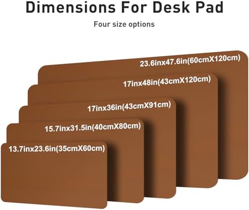 Aothia Faux Leather Desk Mat – Large Mouse Pad, Non-Slip PU Leather Blotter, Waterproof Writing Surface for Office and Home (Brown, 47.2" x 23.6") - Image 5