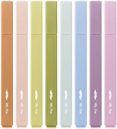 Mr. Pen- Aesthetic Highlighters No Bleed, 8 Pack, Assorted Colors | Chisel Tip, Cute Highlighters Assorted Colors for Journaling, Highlighting, Underlining, Fast Dry, Back to School Supplies by MrPen