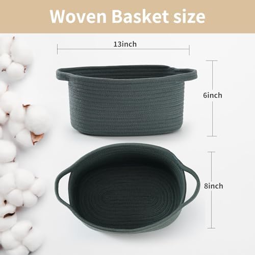 Happyiren Cute Woven Storage Basket – Hunter Green Empty Gift Burr Basket - Image 3