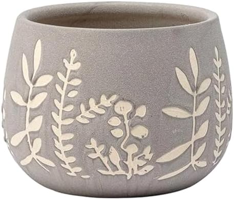 The Bridge Collection Leaf Patterned Ceramic Planter-Modern Indoor Plant Pot Perfect for Succulents and Small Plants by TheBridgeCollection