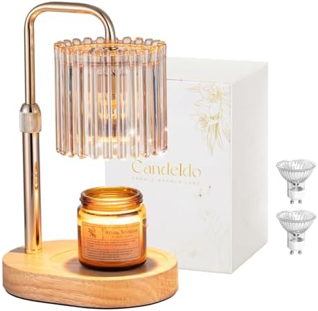 Candeldo Candle Warmer Lamp with Timer: Gold Wax Melt Warmer by CANDELDO