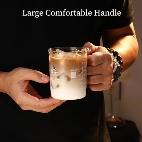 GLASKEY Caffeine Beaker Mug,16 oz Anti-Dripping Borosilicate Caffeine Mug,Cool Coffee Mugs with Handle,Chemistry Mug,Novelty Chemistry Science Teacher Gifts for Women Men - Image 2