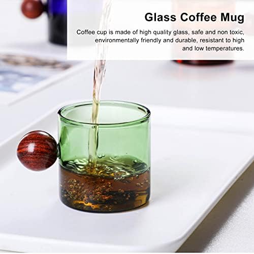 Glass Espresso Cups, 4 oz Mini Green Glass Coffee Mugs - Image 4