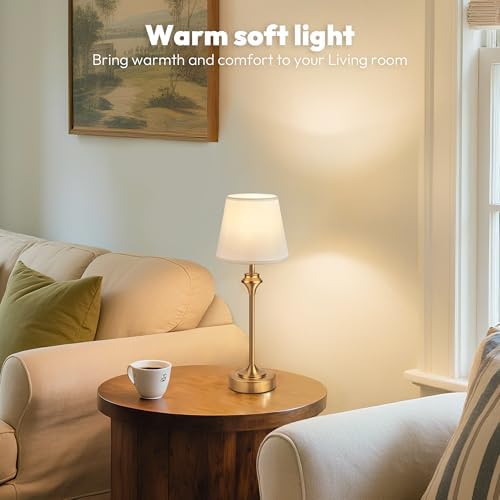 NIORSUN 10.2" Portables Cordless Table Lamp, Battery Operated Lamp,Small Bedside Table Lamp with Warm White,3 Way Dimmable Touch Desk Lamp for Living Room Restaurant Bedroom (Gold) - Image 5