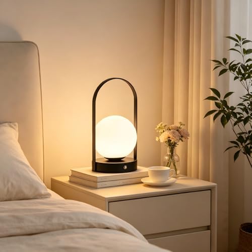 Senzoy Globe Table Lamp, Portable Mini LED Night Light, Black by Unknown