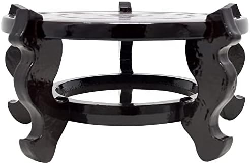 Feng Shui Chinese Wooden Fishbowl Planter Display Stand (6 Inch) - Image 3
