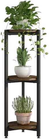 3 Tier Plant Stand Indoor Corner Tall Round Shape Plant Shelf by YIZAIJIA