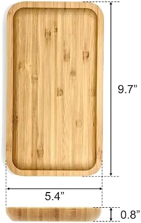 Bam&Boo Bamboo Serving Tray Natural Minimalist Rectangular (9.7” x 5.4" x 0.8") Coffee, Tea, Food, Drinks, Storage, Decor for Home, Kitchen, Bathroom - Image 6