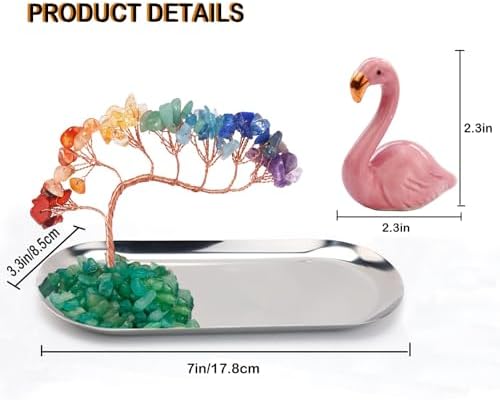 Carselage Flamingo Ring Holder for Jewelry, Blue Apatite Crystal Ring Dish Earring Organizer lion latch, Teen Girls Trendy Cute Stuff for Christmas Gift - Image 3