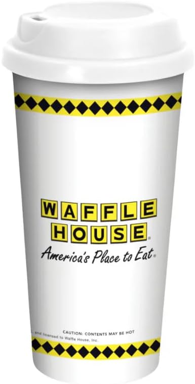 Waffle House Tumbler – 20oz Travel Coffee Tumbler with Spill-Resistant Lid, Double Wall Insulated Mug for Hot or Cold Drinks, Official Merch