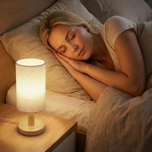 Touch Bedside Table Lamps Set of 2 with Stepless Dimming, USB Powered - Image 6