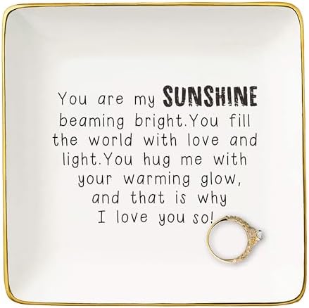 Mom Gifts,Teacher Gift from Kids,Mother's Day Birthday Christmas Gifts for Teacher Mom-Thank You Gifts for Mom Teachers-Mother,Teacher Appreciation Gift-Ceramic Jewelry Tray Trinket Holder Ring Dish by NZY