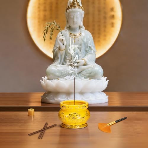 4Inch Ceramic Incense Burner Bowl Chinese Buddhist Incense Bowl by ARBTOTCE
