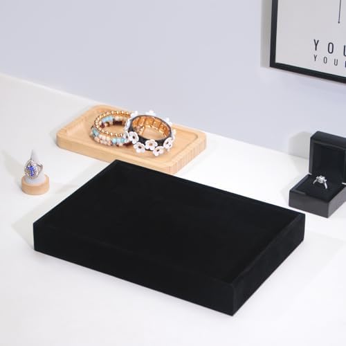 Bedside Organizer Tray, Desktop Storage Tray for Jewelry, Sunglass, Phone, Watch, Perfume,Lipstick, Nightstand Desk-top Catchall, Multi-use Holder Box for Desk Drawer (Black 1Grid) - Image 3