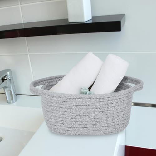 ABenkle Small Storage Basket, Mini Basket, Cute Tiny Cotton Rope Woven Baskets, Shelf Storage, Boho Decorative Toy Storage Bin Gift Baskets - Image 3