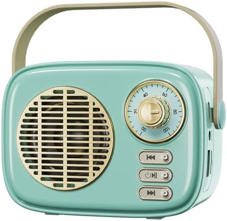 Retro Bluetooth Speaker,Vintage Decor for Kitchen Desk Bedroom Office Blue by Unknown