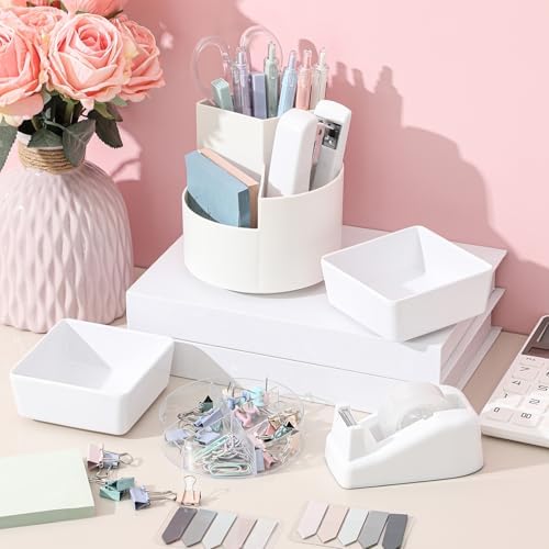 Kosiz 27 Pcs Black White Desk Accessories Gift for Aesthetic Desk Organizer Neutral Office Supplies Pen Holder Stapler Binder Sticky Notes Paper Clips Scissor Staples for Back to School(Fashion) - Image 5