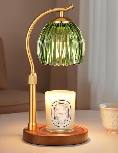 Candle Warmer Lamp with Timer - Electric Flameless Wax Melter Warmer for Jar Scented Candles, Vintage Home Decor Cozy for Women Mom Friend Sister (Green) by Hong-in