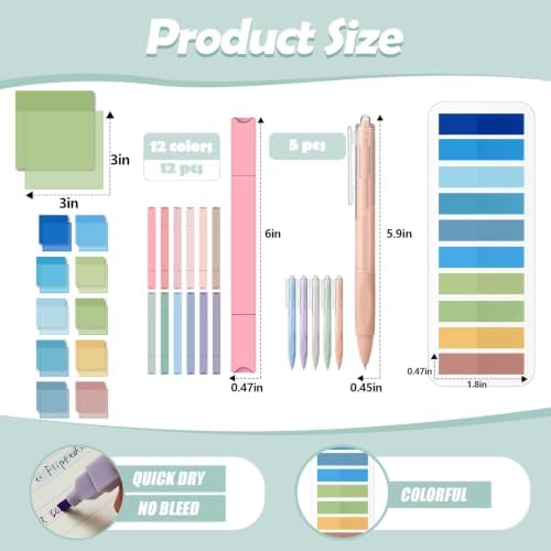 Jutom 38 Pcs Book Annotation Kit for Bible Study, Blue Series, Square - Image 3