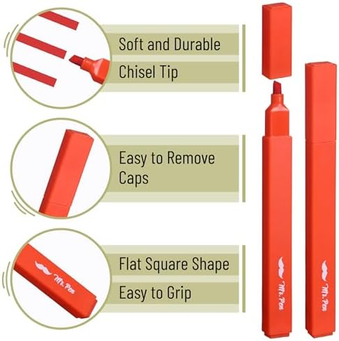 Mr. Pen- Aesthetic Highlighters No Bleed, 8 Pack, Assorted Colors | Chisel Tip, Cute Highlighters Assorted Colors for Journaling, Highlighting, Underlining, Fast Dry, Back to School Supplies - Image 4