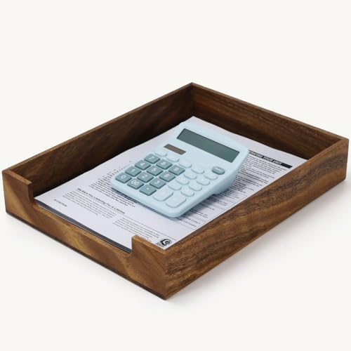 Multibey Walnut Wood Letter Tray for Desk, A4 Paper File Holder Organizer by MultiBey