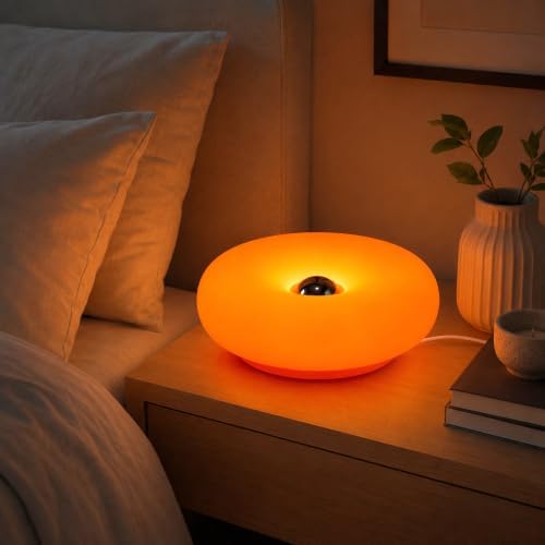 Donut Table Lamp,Orange Acrylic Shade,Ambient Lighting Decor by MIXL