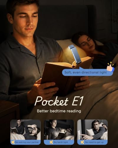 86lux Book Light, Rechargeable Clip-On LED Reading Light for Bed & Night Use - 3 Color Temperatures with Stepless Dimming, Ultralight Bookmark Design for Kids, Book Lovers, Blue - Image 2