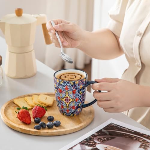 vancasso SIMI 12 oz Coffee Mugs Set of 6, Ceramic Mug with Handle, Boho - Image 6