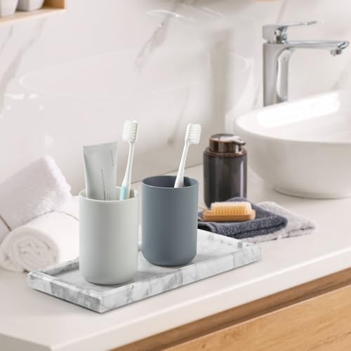 Natural Marble Vanity Tray, Stone Organizer for Bathroom & Kitchen - Image 5