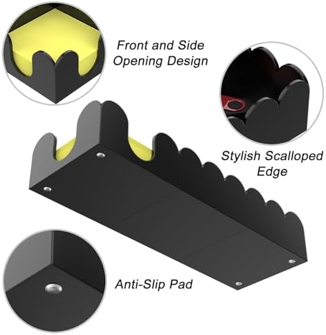 YAGELI Magnetic 3-in-1 Acrylic Sticky Note Holder Dispenser | Modern Desktop Organizer for 3x3 Post It Notes & Memo Pads with Non-Slip Base | for Productive Workspace at Office, Home or School | Black - Image 2