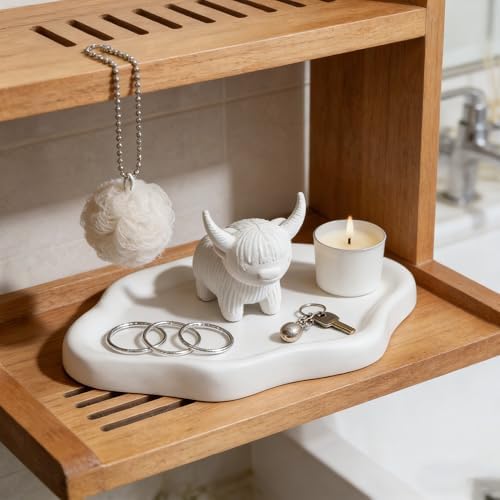 Highland Cow Ring Holder & Jewelry Dish, Cute Cloud Trinket Tray - Image 4