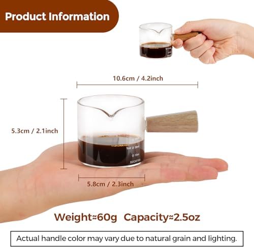 YARRAMATE 2.5oz Espresso Shot Cups, 2 Pack with V-Spout & Handle - Image 2