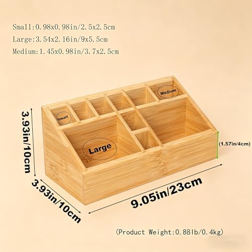 Small Bamboo Art Supply Organizer Pen Holder - Image 3