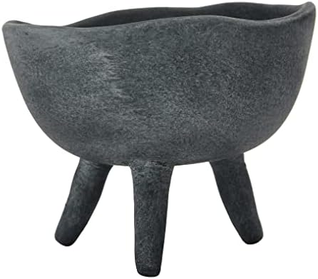 Creative Co-Op Boho Terracotta Footed Bowl, Slate Grey - Image 6
