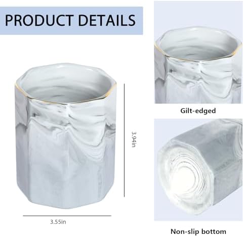 Concrete Desk Accessories Set, Pen Holder and Paperclip Holder for Office - Image 3