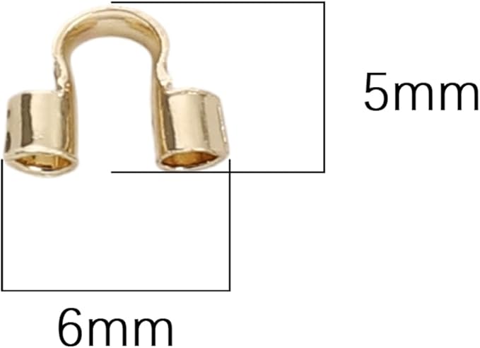 14K Gold Plated U Shape End Caps 6x5mm 200pcs for Jewelry Making Findings