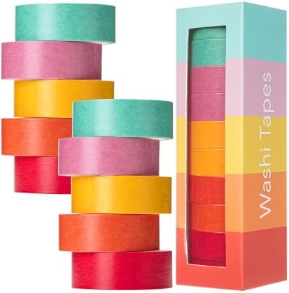 Mr. Pen- Washi Tape Set, 10 Rolls, 5 Yards/Roll, Washi Tape for Scrapbook by MrPen