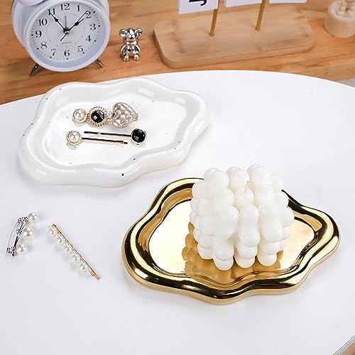 VanEnjoy Ceramic Cute Jewelry Dish, Aesthetic Jewelry Tray Gold finished, Small Trinket Dish, Ring Bowl for Jewelry, Thanksgiving Friend Gift - Image 3