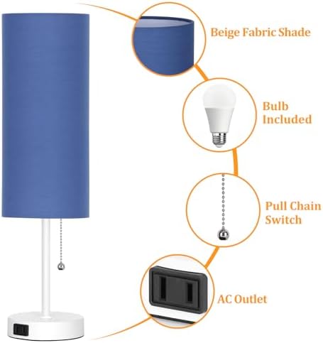 Dott Arts 18" Table Lamp for Bedroom, 3-Color Bedside Lamps with Pull Chain - Image 4