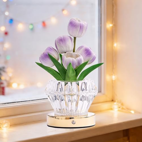 Purple Tulip Flower Lamp Night Light Gifts for Women Mom Grandma - Image 4