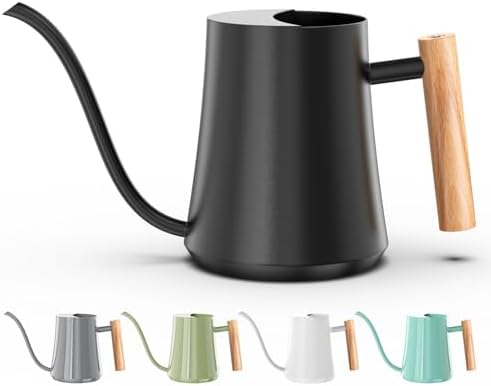 Green Moon 1L/35oz Metal Watering Can Indoor with Long Spout, Black by GreenMoon